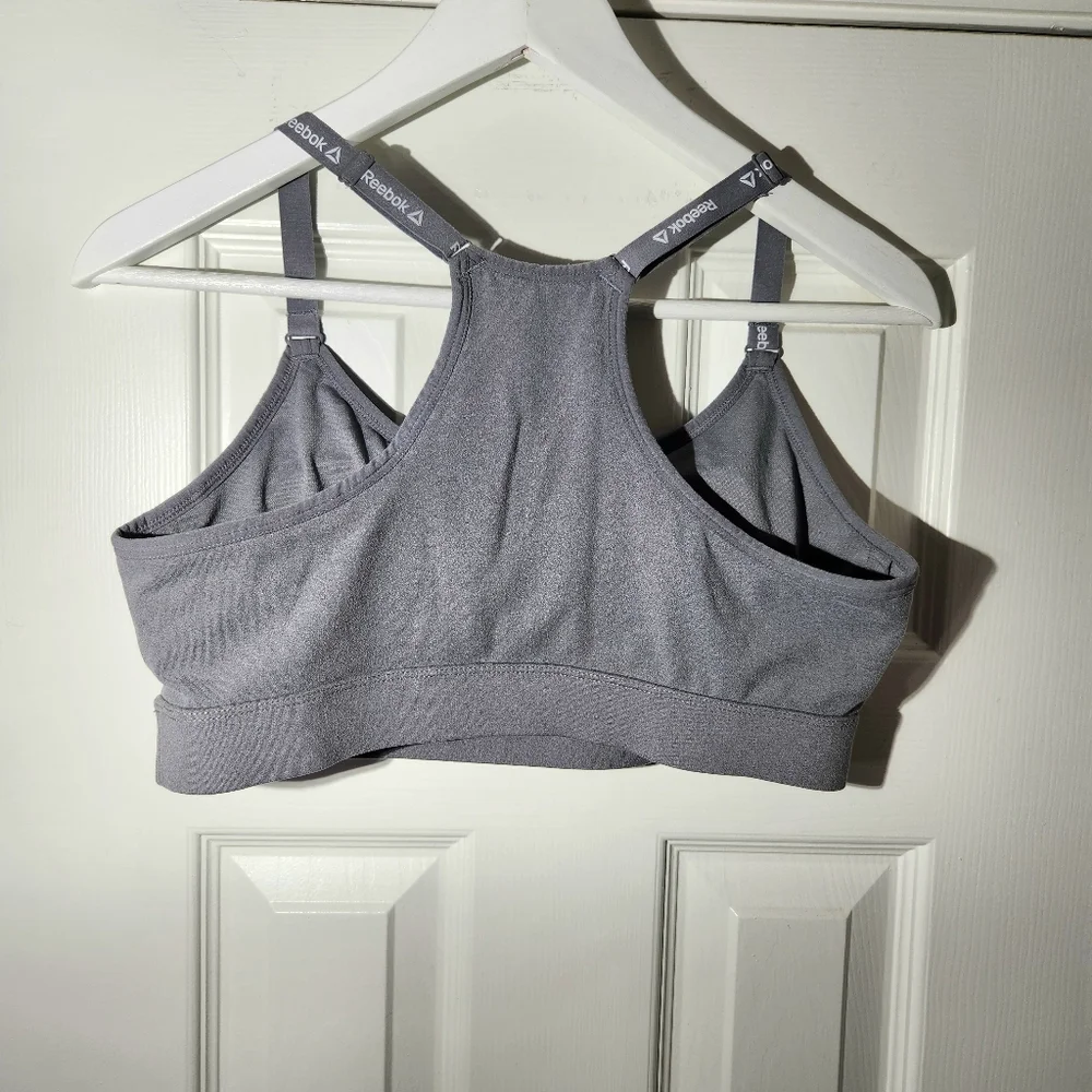 Reebok Charcoal Gray Adjustable Sports Bra Womens Large